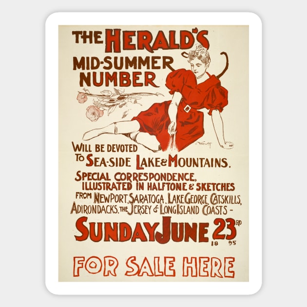 Cover for the Sunday Herald (1895) Sticker by WAITE-SMITH VINTAGE ART